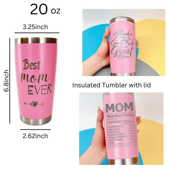 Personalized Best Mom Ever Tumblers, Birthday Mothers Day Christmas Gift for Mom - Picture 3 of 16